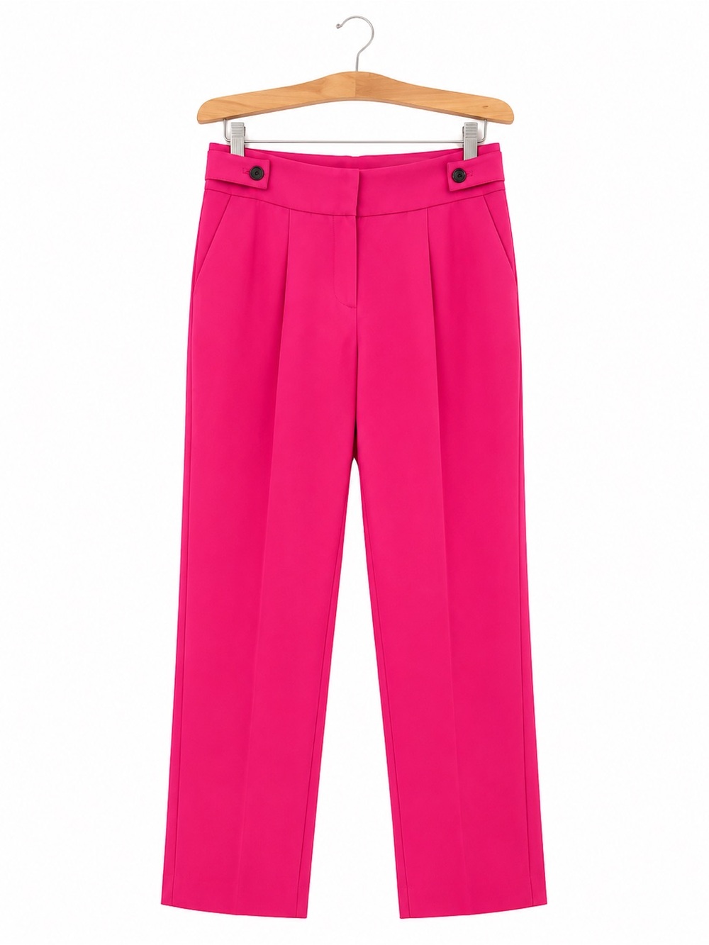 Ann Taylor Hot Pink High Rise Pleated Ankle Trousers Pants Size 2 - Picture 2 of 7